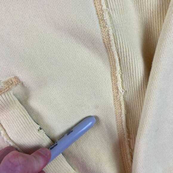 Abercrombie & Fitch Heavyweight Muscle Hoodie Yellow Spellout Men's XL Waffle - Picture 6 of 14